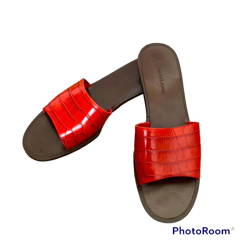 RALPH LAUREN Genuine Leather Flats/Sandals Size 8 .5 B